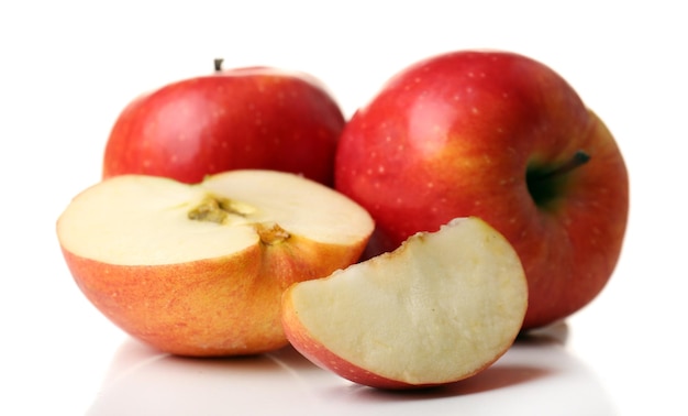 Sliced apple isolated on white