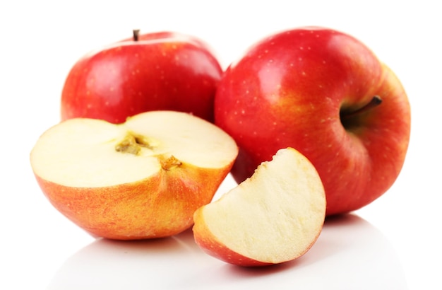 Sliced apple isolated on white