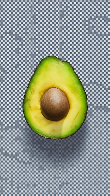 Photo sliced avocado on a 100 on transparency background png