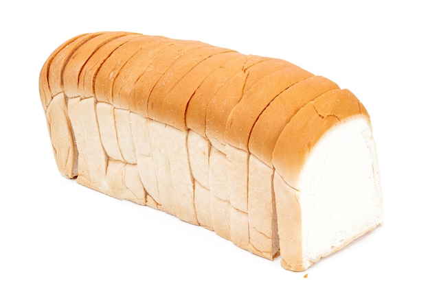 Sliced bread food on a white background