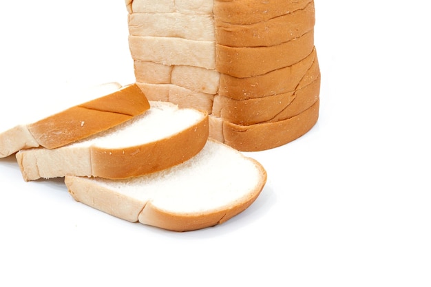 Sliced bread food on a white background