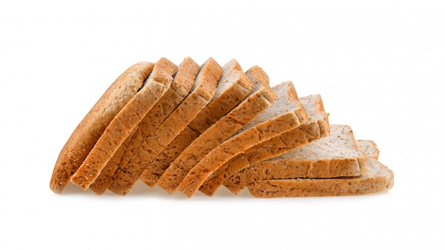 Sliced bread isolated on white background