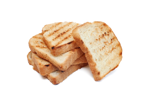 Sliced bread toaster on white