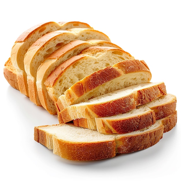 Sliced Bread on White Background