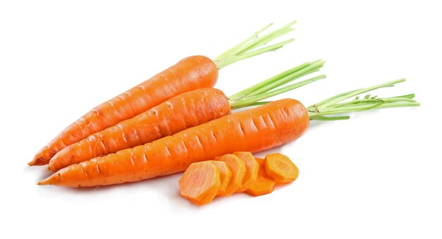 Sliced carrot isolated on white