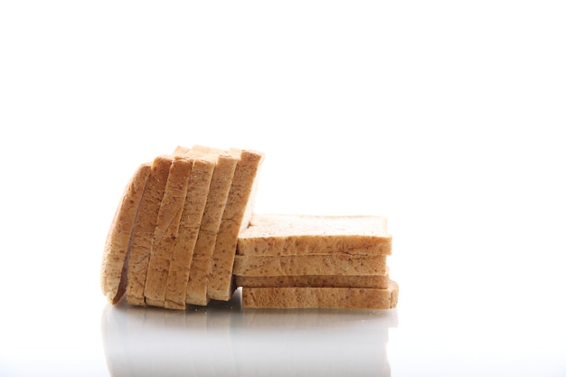 Sliced cereals bread isolated on white background