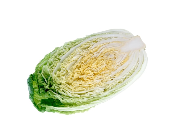 Sliced chinese cabbage for salad close up