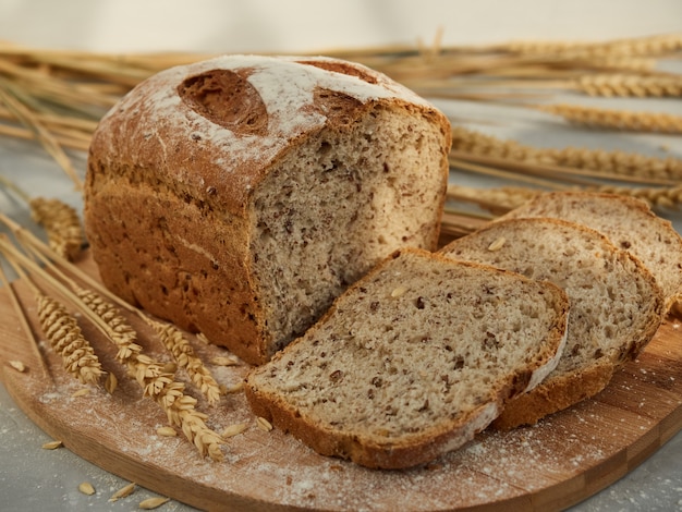 Sliced fresh cereal bread