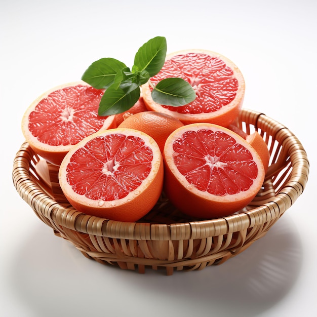 Sliced Fresh Grapefruits with Water Droplets Pomelo Fruits Generative AI