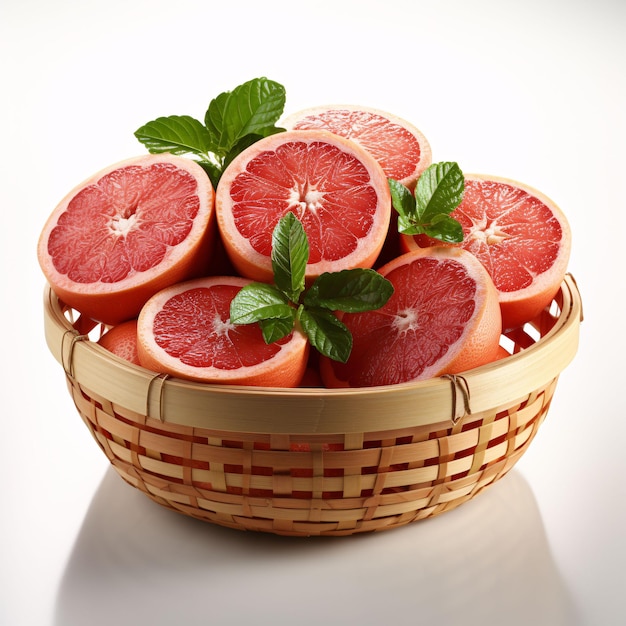 Sliced Fresh Grapefruits with Water Droplets Pomelo Fruits Generative AI