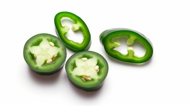 sliced jalapeno pepper isolated