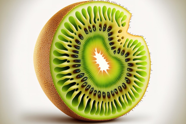 Sliced kiwi fruit isolated on a white background