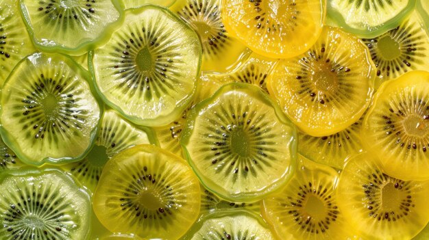 Photo the sliced kiwi fruit