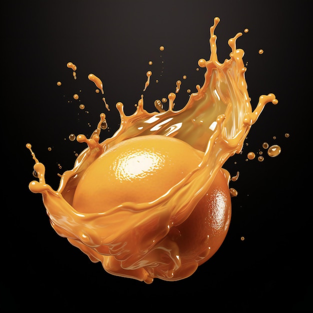 sliced orange in realistic water splash