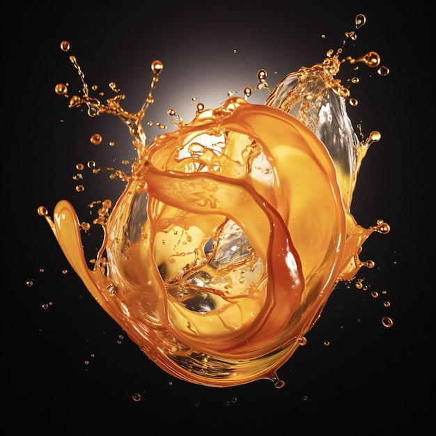 sliced orange in realistic water splash