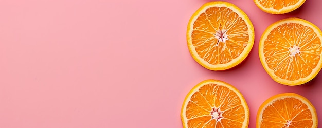 Sliced Oranges on a Vibrant Pink Background