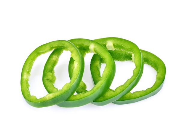 Sliced pepper isolated on white background