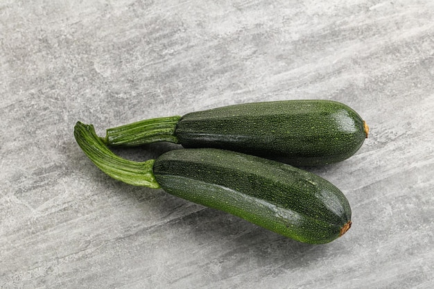 Sliced raw young green zucchini