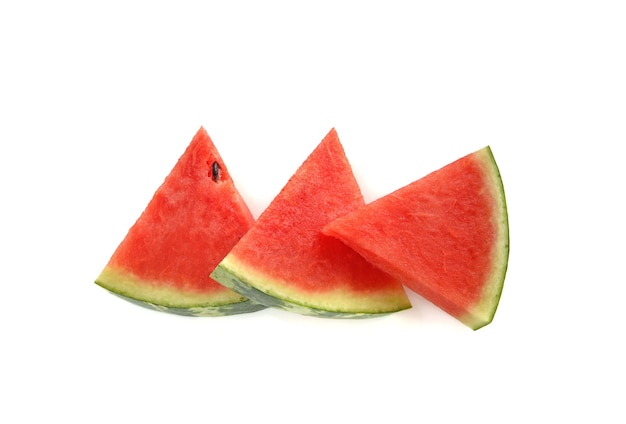 Sliced ripe watermelon isolated on white background