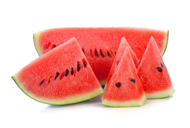 Sliced ripe watermelon isolated on white