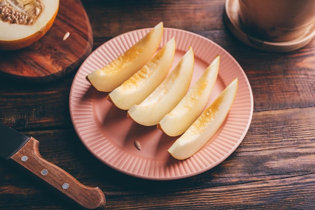 Sliced Ripe Yellow Melon