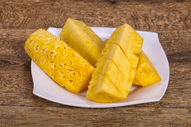 Sliced sweet ripe tasty pineapple