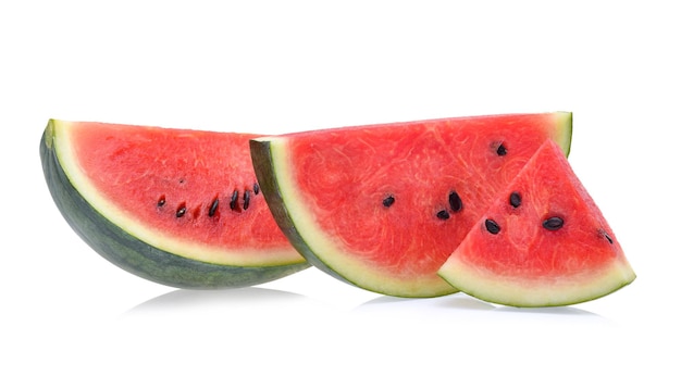 Sliced of watermelon isolated on white background