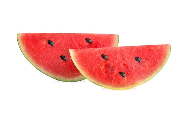 Sliced of watermelon isolated on white background.