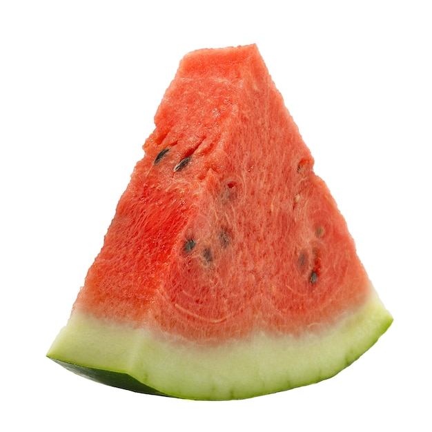 Sliced watermelon piece isolated on white background