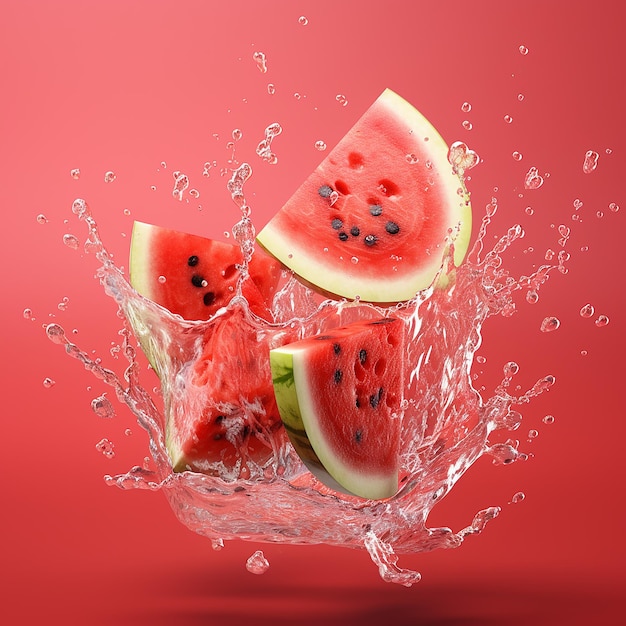 sliced watermelon splash