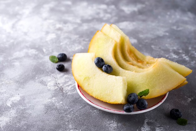 Sliced yellow melon