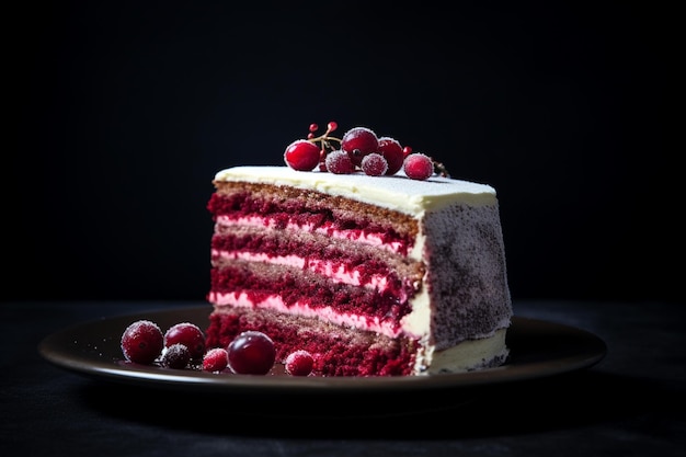 Slices of Cake on a Black Surface