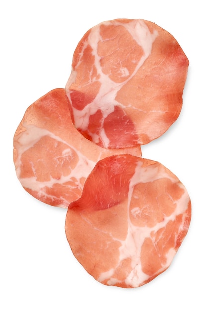 Slices of cured pork meat