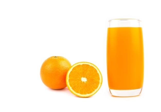 Slices of Orange and glass of orange juice 