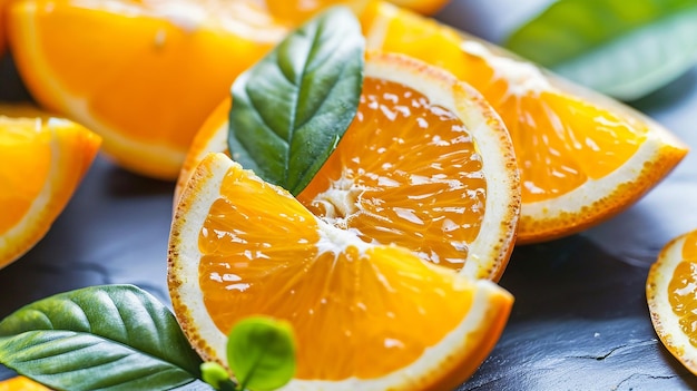 Slices of Succulent Oranges Known for Their High Juiciness