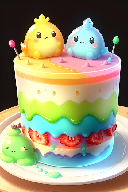 Slime Rancher video game food cute food cheesecake gooey syrup fruit on a plate cute