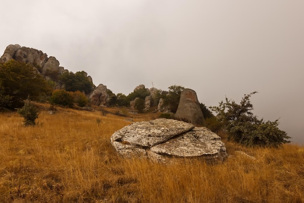 Slopes from the top of the Demerdzhi mountain range overlooking the valleys