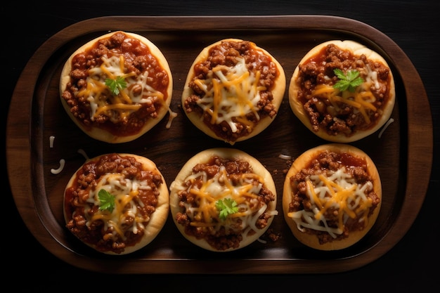 Sloppy joe cups with ground beef onion and cheese