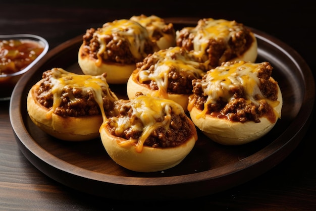 Sloppy joe cups with ground beef onion and cheese