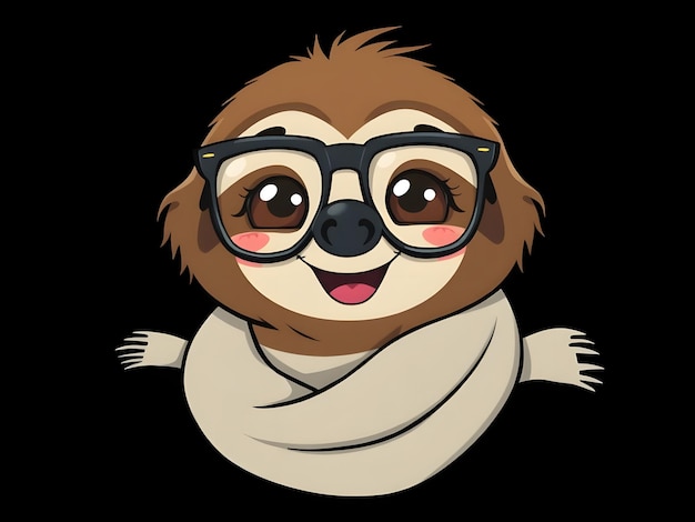 Photo sloth face vector and sunglass ai generated image