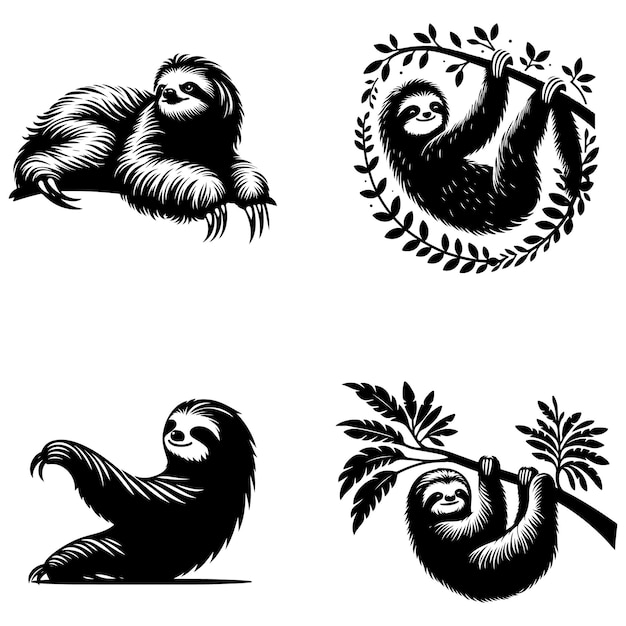 Photo sloth silhouette vector download