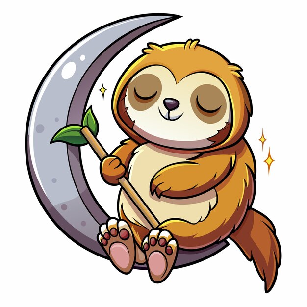 sloth sleeping vector illustration