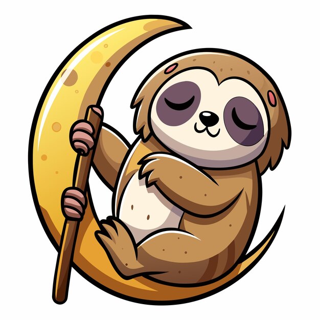 Photo sloth sleeping vector illustration