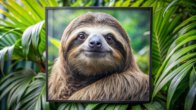 a sloth with a picture of a sloth on it