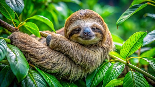 Photo a sloth with a smile on its face