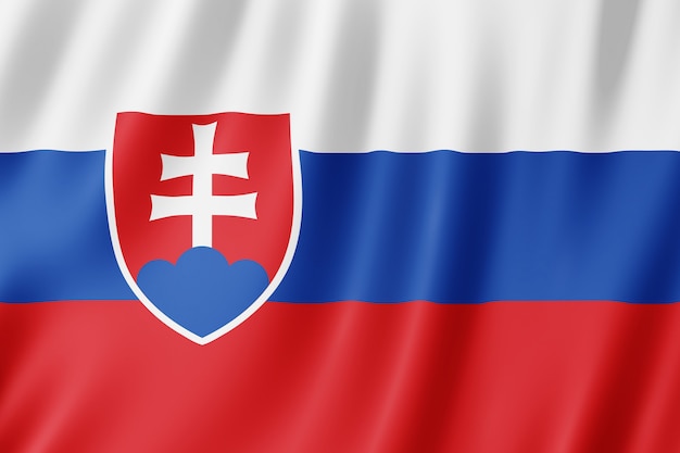 Slovakia flag waving in the wind.