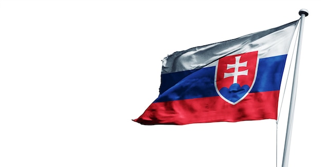 slovakia waving 3d render flag, on a white background. - image