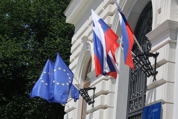 Slovenia and EU flag