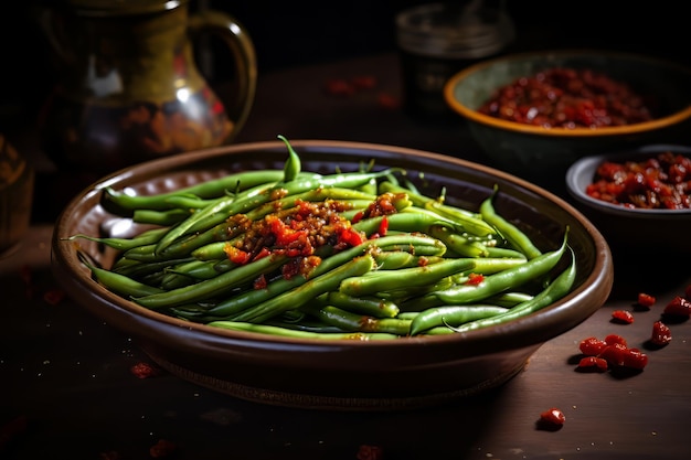 SlowCooked Green Beans With Harissa and Cumin