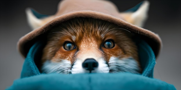 Photo sly fox detective on a cunning investigation case concept detective fox mysterysolving clever strategies covert operations intriguing clues